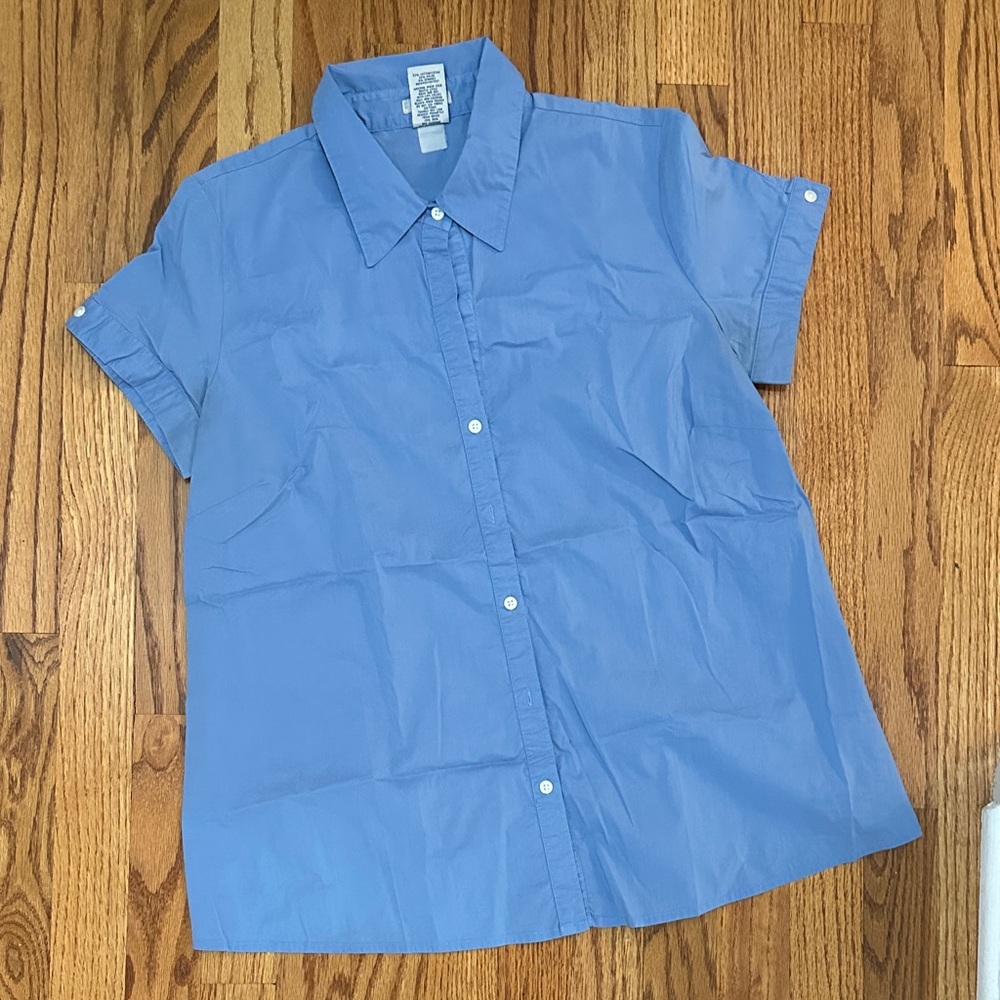 Old Navy Women's Maternity Light Blue Button-Up Blouse